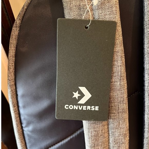 NWT Chuck Taylor All Stars Backpack Gray Navy Blue Red Zippered Adjustable Strap - Picture 7 of 9